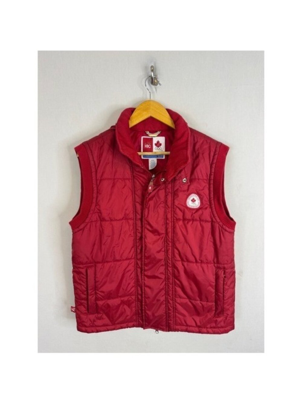 HBC 2006 Olympic Team Canada Red Quilted Puffer Vest Mens Medium